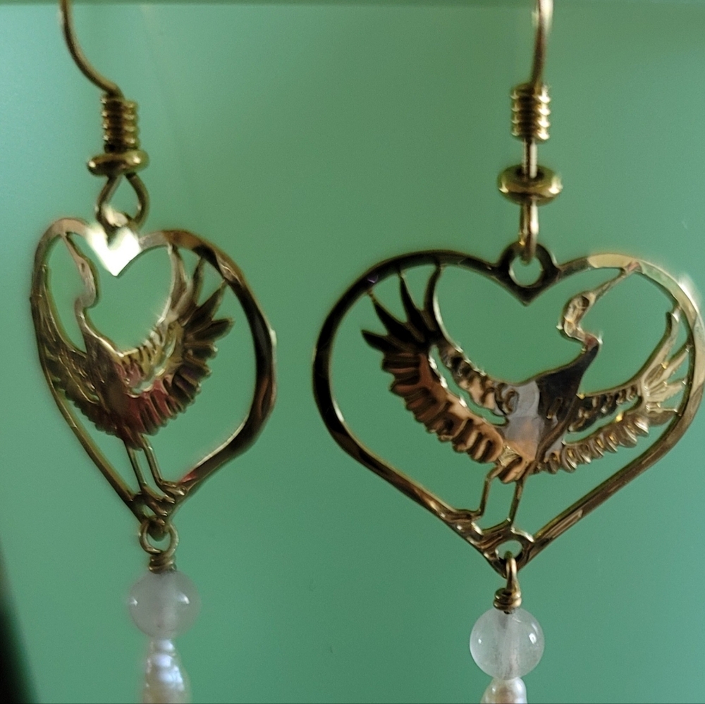Wild Bryde Flying Egret Earrings